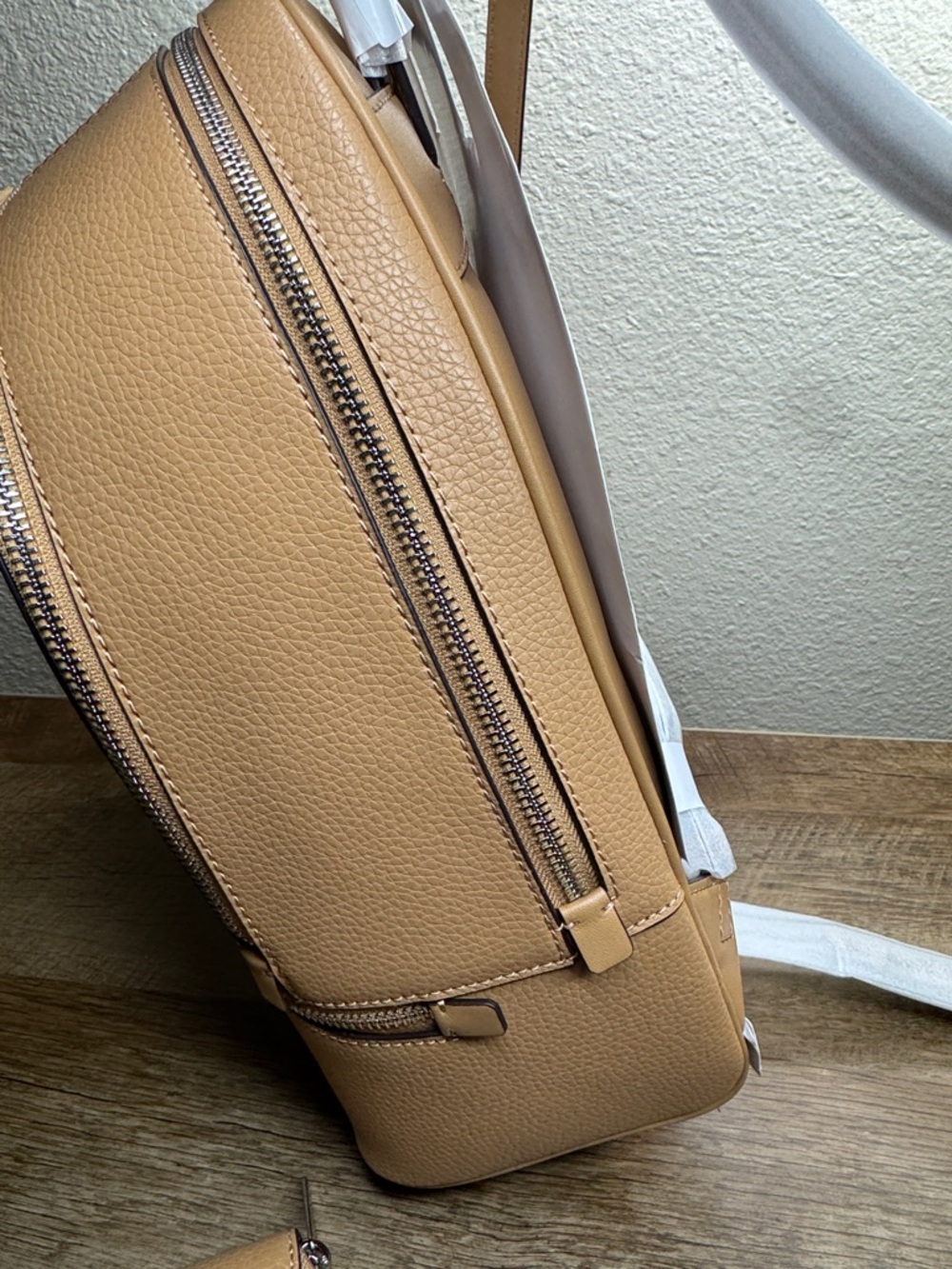 Michael Kors Tan Pebbled Leather Backpack & Zip Wallet Set - Picture 5 of 8